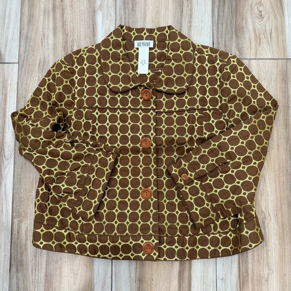 Chic Brown Patterned Women's Blazer - image 1